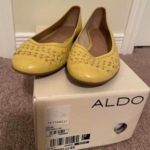 Size 37 leather yellow Aldo flats